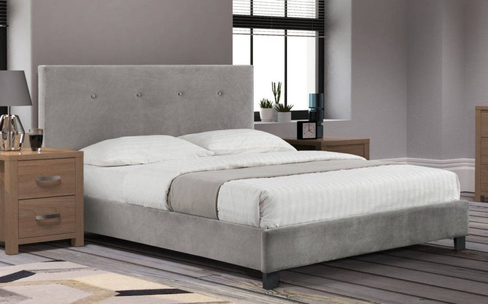 Grey Velvet Bed 005