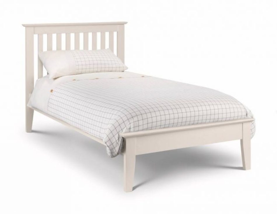 Single Stone White Wooden bed frame