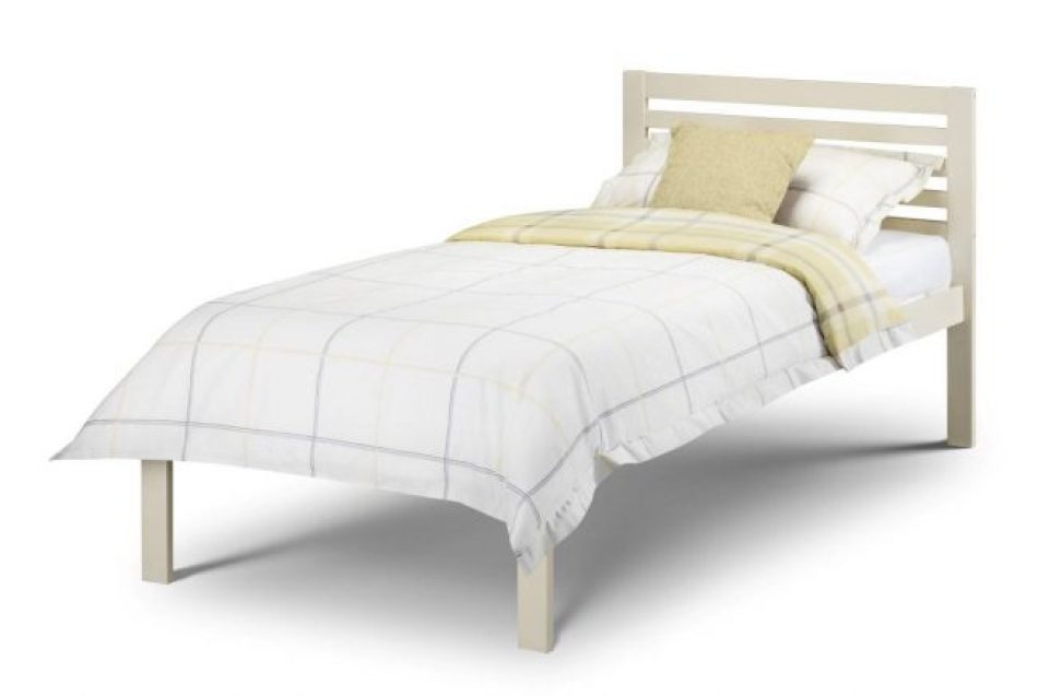 Single Pine bed frame in Stone White finish